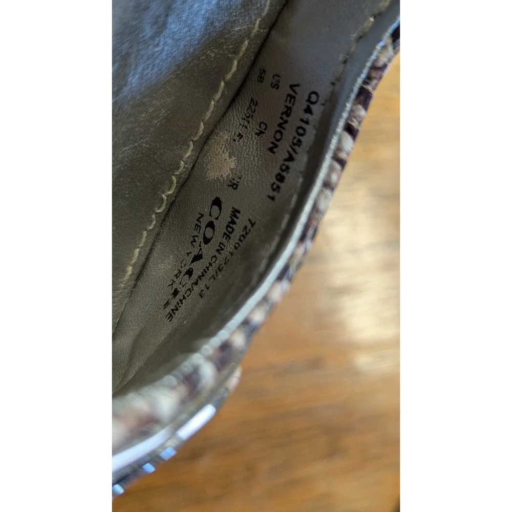 Coach Snake Print‎ Leather Vernon Ballet Flats Women's Size 5B Multicolor